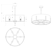 Load image into Gallery viewer, Hadden 6 Light Satin Brass with Taupe Shade Gold Inner
