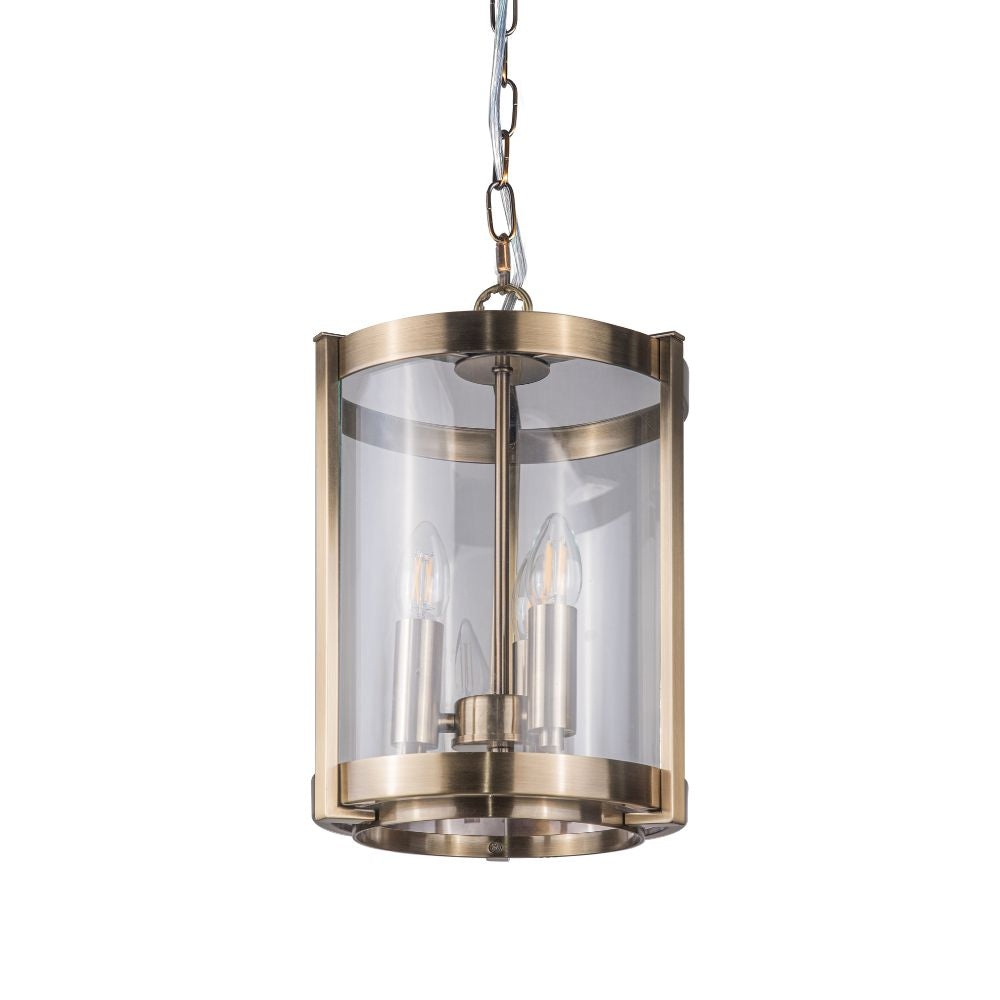 3 light lantern clear glass