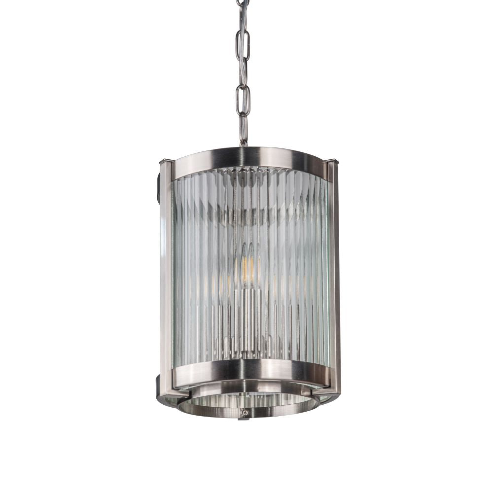 3 light lantern with reeded glass