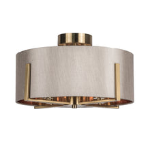 Load image into Gallery viewer, Boston flush pendant with Taupe Shade Gold Inner
